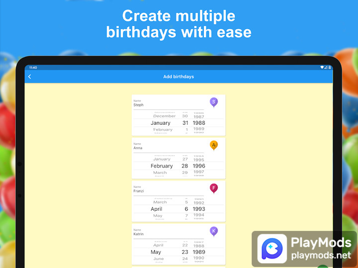 Birthday calendar reminder screenshot image 2_Popularmodapk.com