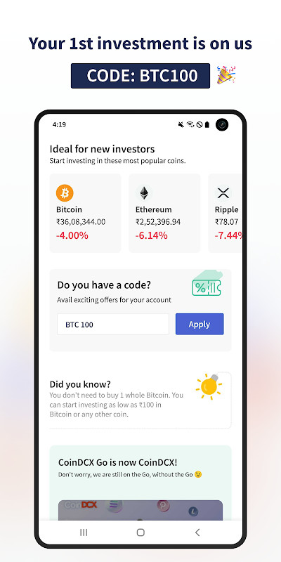 CoinDCX:Bitcoin Investment App screenshot image 3_Popularmodapk.com