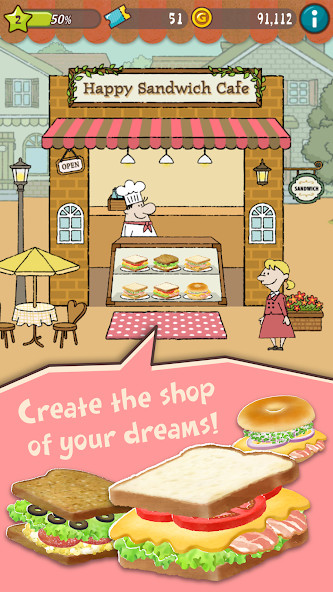 Happy Sandwich Cafe(Unlimited Money) screenshot image 1_Popularmodapk.com