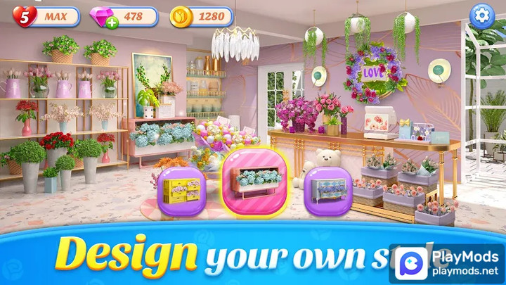 Flower Shop Makeover<span>(Unlimited gold)</span> screenshot image 2_Popularmodapk.com