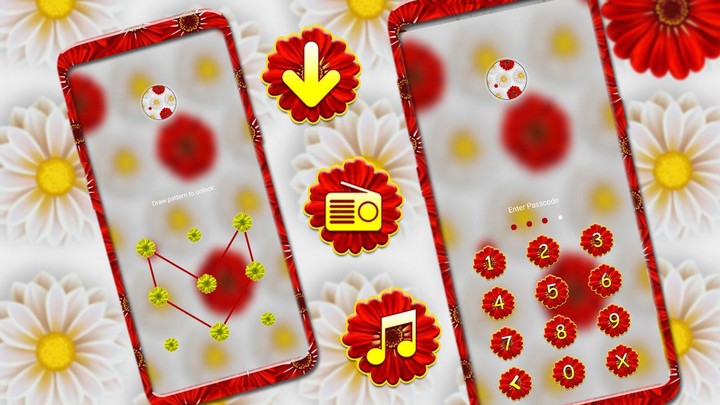 Red yellow Daisy ThemeLauncher screenshot image 10_Popularmodapk.com