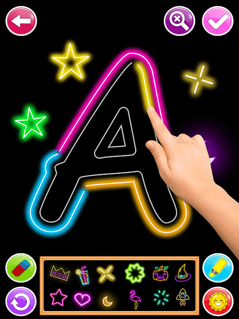 Draw Glow Number - Learn To draw glow Flowers screenshot image 4_Popularmodapk.com