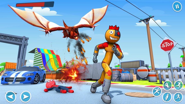 Blue Monster Rope Game Offline screenshot image 1_Popularmodapk.com