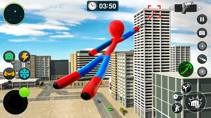 Flying Hero Stickman Rope Hero screenshot image 1_Popularmodapk.com