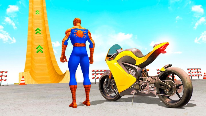 Superhero Bike Stunt Racing 3D screenshot image 2_Popularmodapk.com