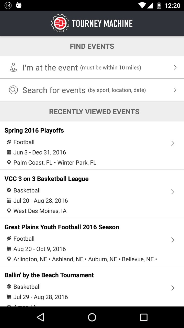 Tourney Machine - Tournament Schedules screenshot image 1_Popularmodapk.com