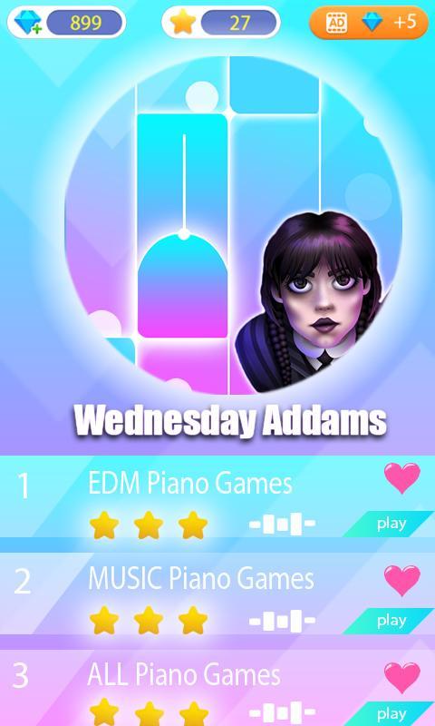 Wednesday Addams Piano Tiles screenshot image 1_Popularmodapk.com