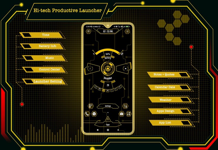 Hi-tech Productive Launcher screenshot image 4_Popularmodapk.com