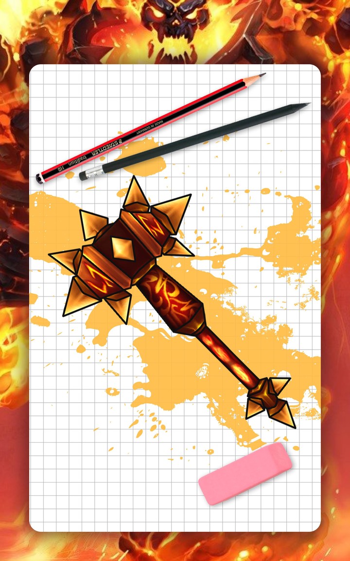 How to draw weapons step by step, lessons for WoW screenshot image 17_Popularmodapk.com