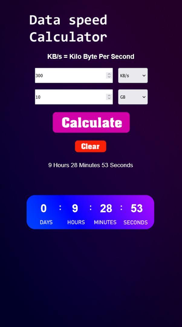 Data speed calculator screenshot image 9_Popularmodapk.com