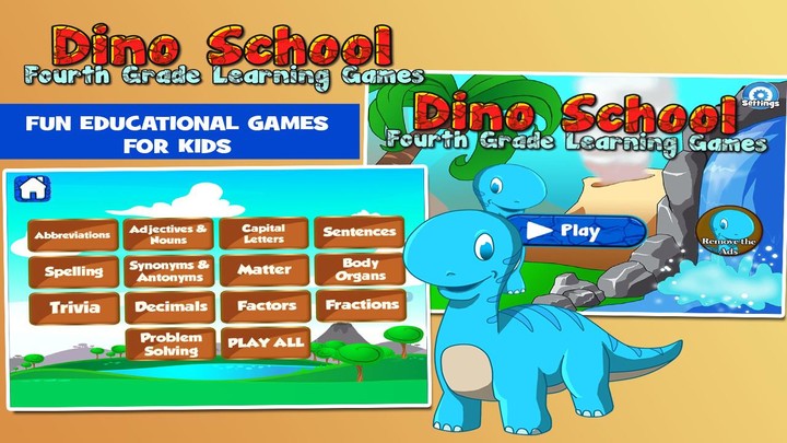 Dino 4th Grade Learning Games screenshot image 1_Popularmodapk.com