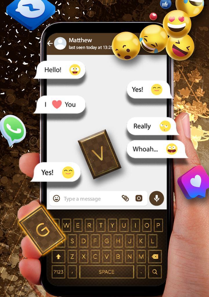Transparent Golden Keyboard screenshot image 1_Popularmodapk.com