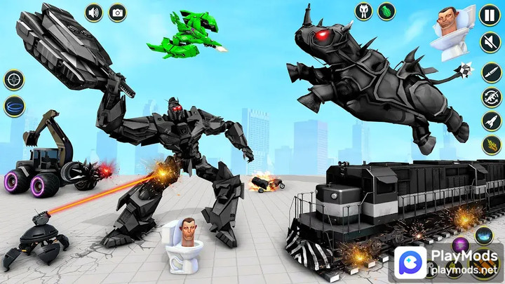 Rhino Robot - Robot Car Games<span>(God mode)</span> screenshot image 2_Popularmodapk.com
