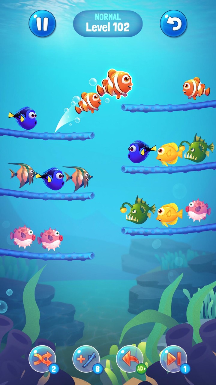 Fish Sort Puzzle - Color Fish screenshot image 2_Popularmodapk.com