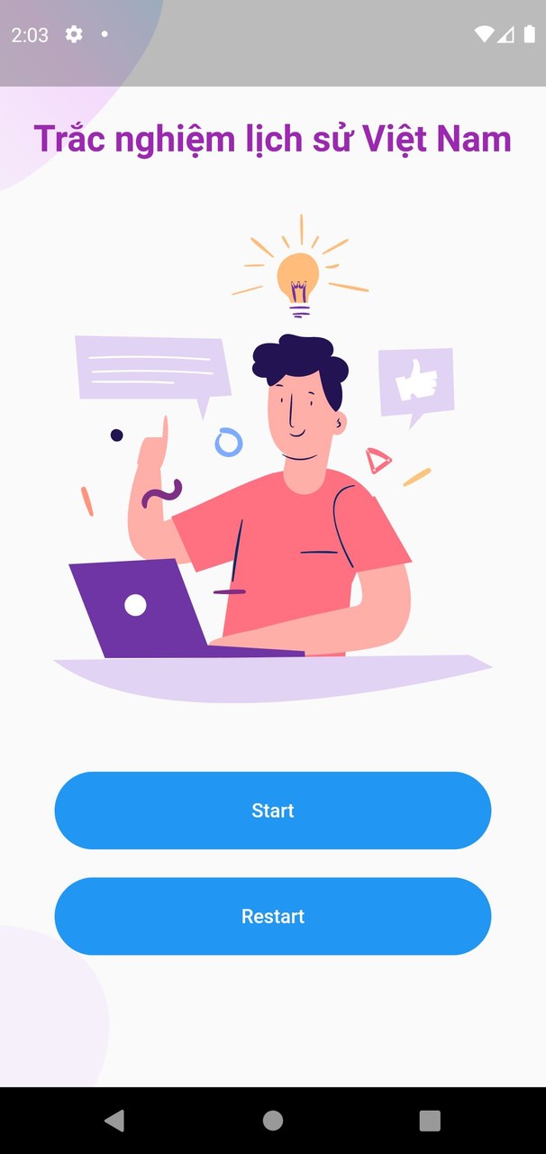Trắc nghiệm lịch sử Việt Nam screenshot image 1_Popularmodapk.com