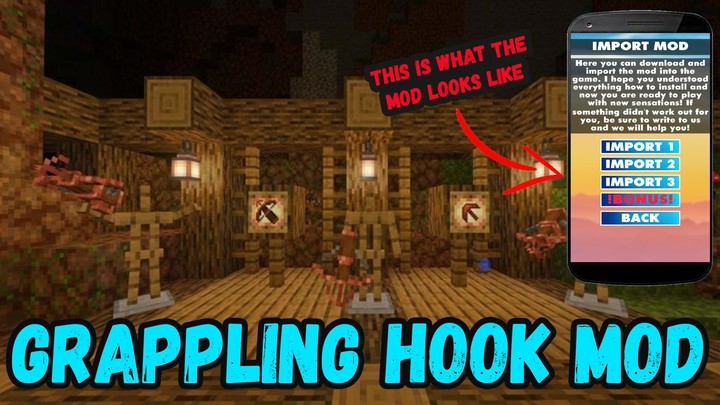 Grappling Hook Mod Minecraft screenshot image 1_Popularmodapk.com