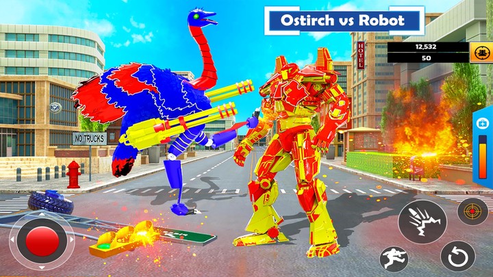 Ostrich Air Jet Robot Car Game screenshot image 13_Popularmodapk.com