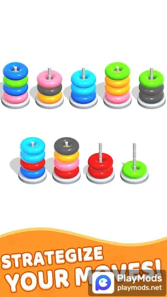 Color Hoop Stack - Sort Puzzle<span>(Ad-free and rewarded)</span> screenshot image 2_Popularmodapk.com