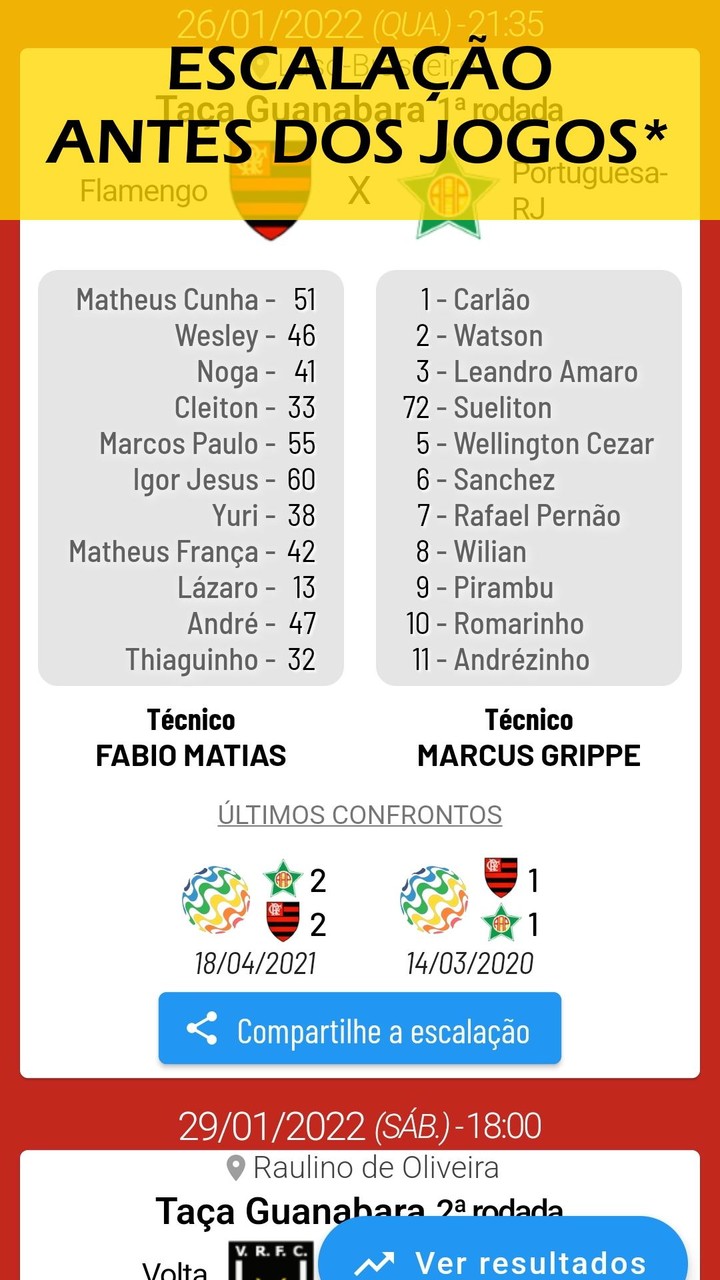 Agenda do Mengão screenshot image 2_Popularmodapk.com