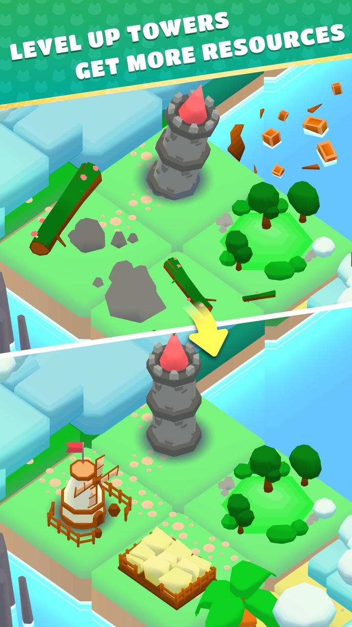 Cats & Towers: Merge Puzzle 3D screenshot image 5_Popularmodapk.com