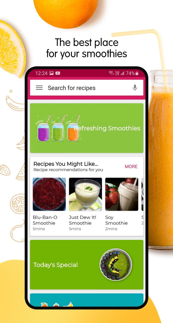 Smoothie Recipes screenshot image 3_Popularmodapk.com