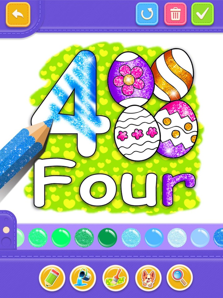 Glitter Number and letters coloring Book for kids screenshot image 13_Popularmodapk.com