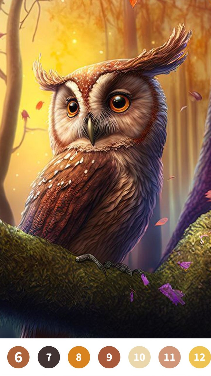 Owl Paint by Number Coloring screenshot image 5_Popularmodapk.com
