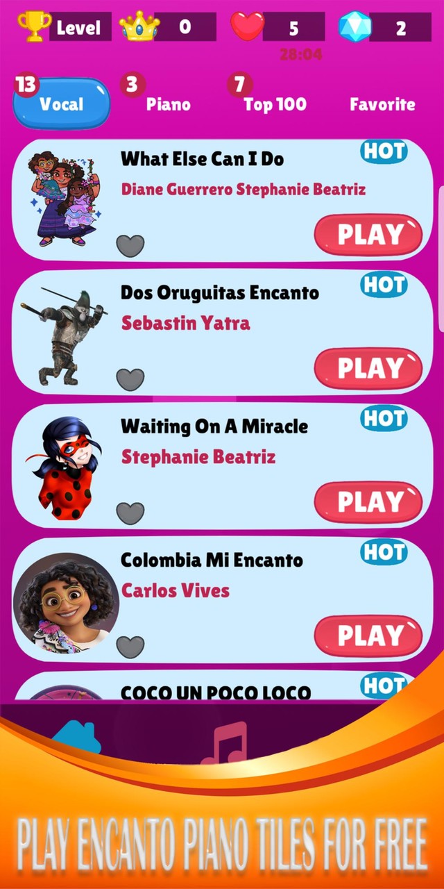 Encanto Piano tiles Anime Game screenshot image 5_Popularmodapk.com