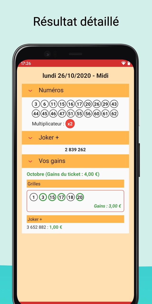 Results for french Keno screenshot image 2_Popularmodapk.com
