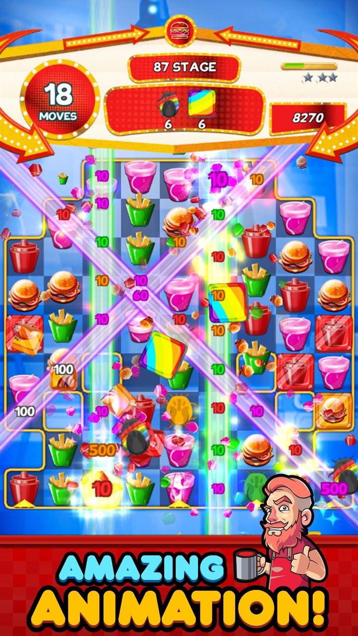 Burger Match 3 screenshot image 5_Popularmodapk.com