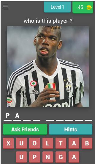 Juventus players name quiz screenshot image 1_Popularmodapk.com