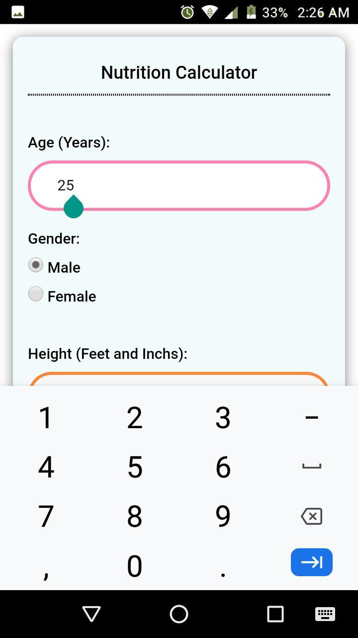 Nutrition Calculator screenshot image 5_Popularmodapk.com