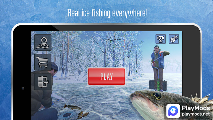 Ice fishing game. Catch bass.<span>(Unlock all)</span> screenshot image 1_Popularmodapk.com