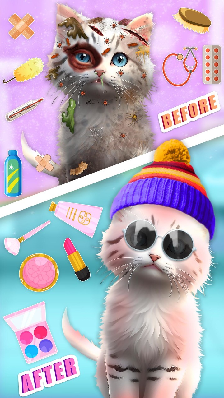 Cat ASMR Makeover Salon Games screenshot image 2_Popularmodapk.com