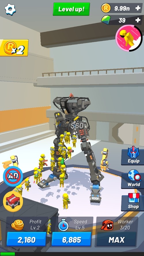 Idle Robot Inc - Idle, Tycoon & Simulation(no watching ads to get Rewards) screenshot image 1_Popularmodapk.com