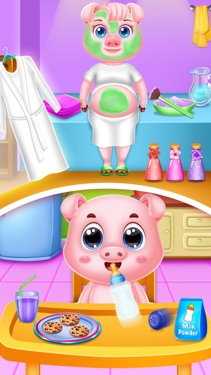 Baby pig mommy newborn screenshot image 2_Popularmodapk.com