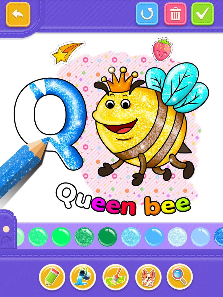 Glitter Number and letters coloring Book for kids screenshot image 23_Popularmodapk.com