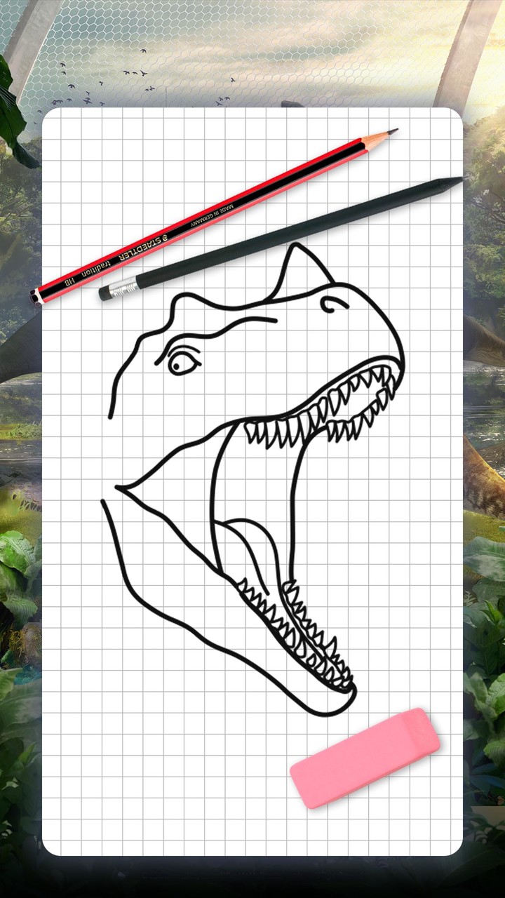 How to draw dinosaurs by steps screenshot image 1_Popularmodapk.com