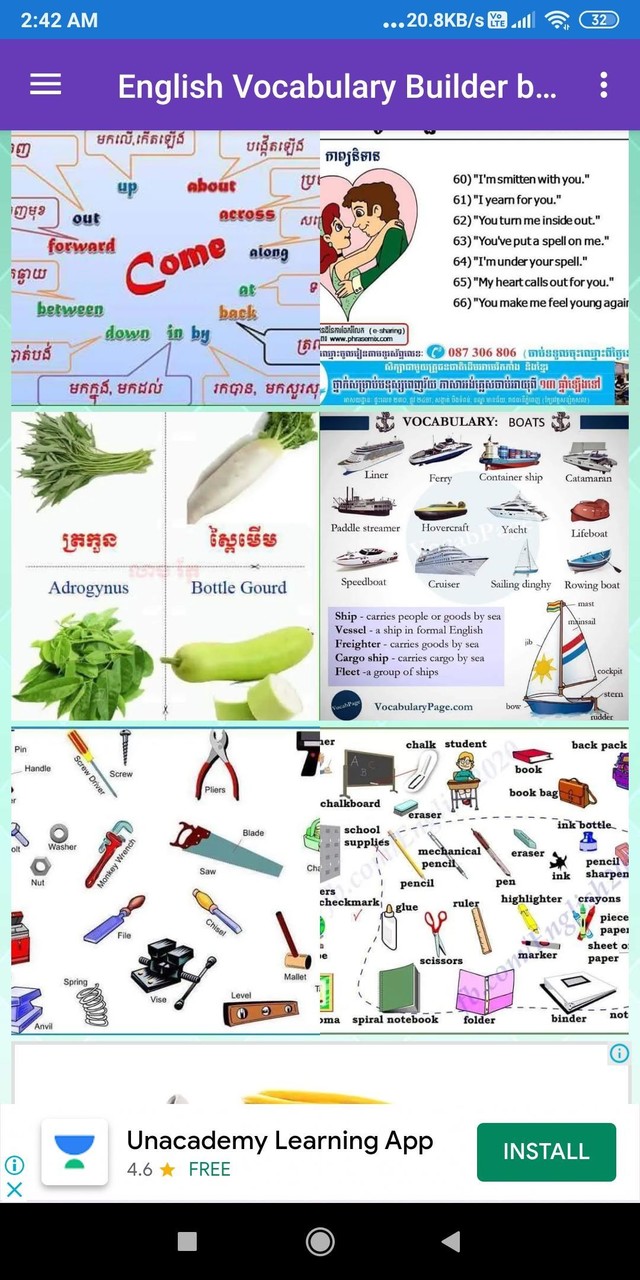 English Vocabulary: Charts, Tables with Images screenshot image 11_Popularmodapk.com