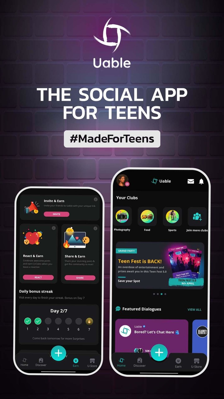 Uable - Social App for Teens screenshot image 1_Popularmodapk.com