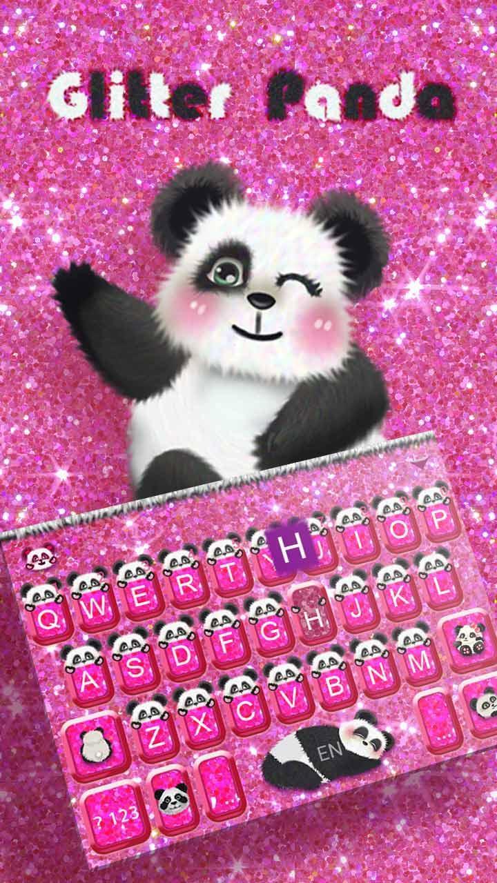Hot Pink Panda keyboard Theme screenshot image 1_Popularmodapk.com