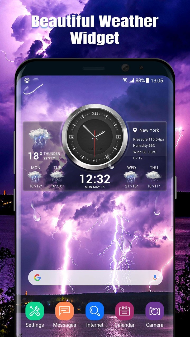 Clock & weather forecast screenshot image 3_Popularmodapk.com