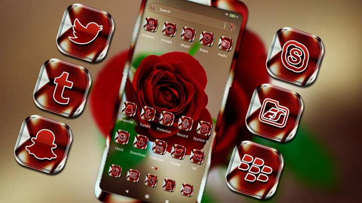 Red Rose Launcher Theme screenshot image 4_Popularmodapk.com