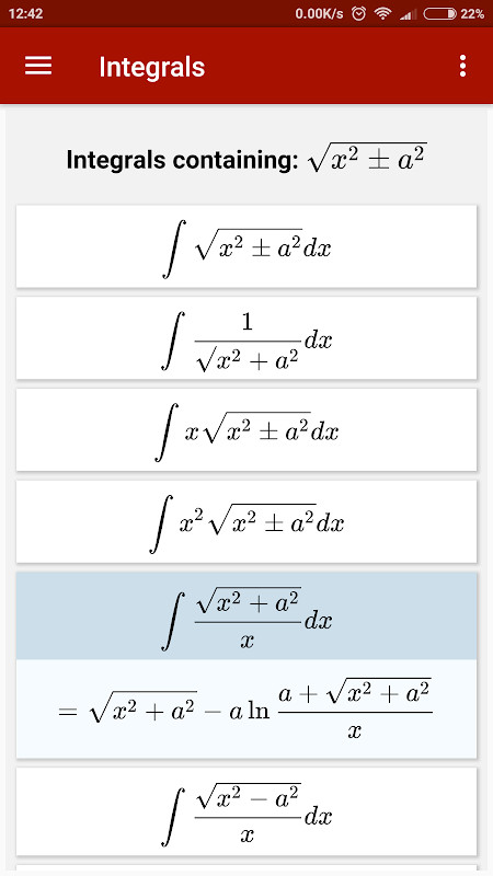 Table of Integrals screenshot image 3_Popularmodapk.com