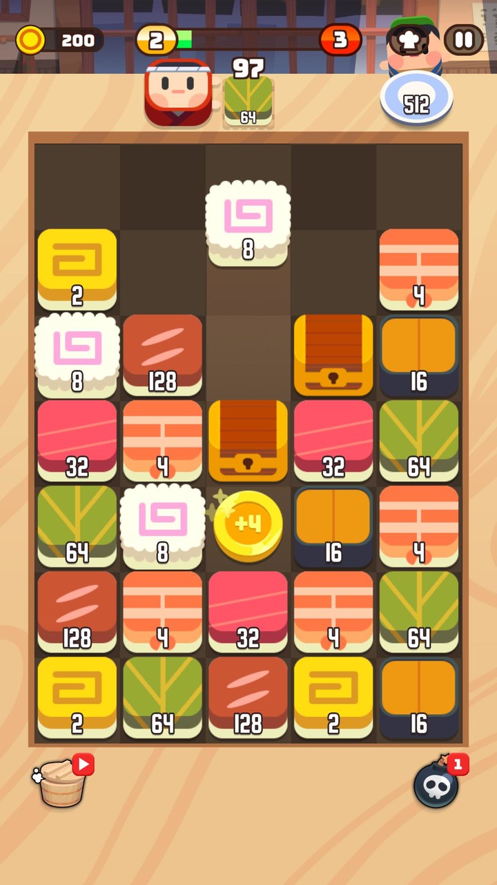 Sushi Drop : 2048 Merge Puzzle screenshot image 2_Popularmodapk.com