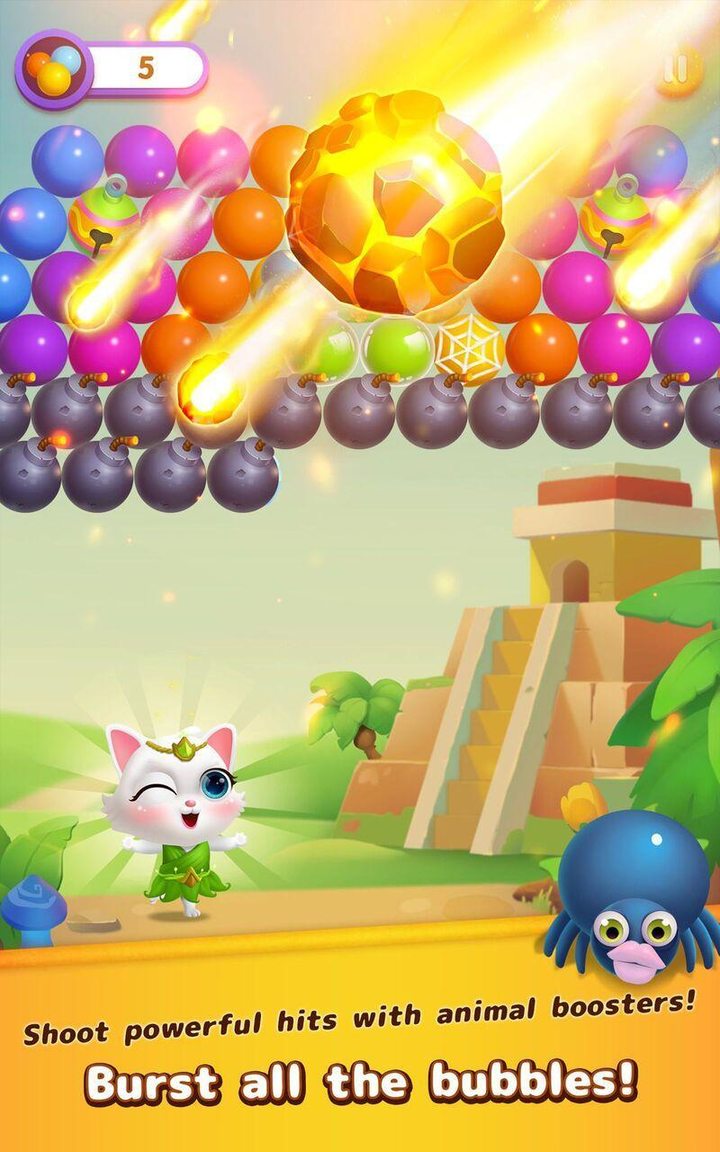 Bubble Shooter: Cat Island screenshot image 2_Popularmodapk.com