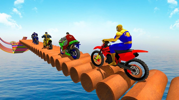Superhero Bike Stunt Racing 3D screenshot image 3_Popularmodapk.com