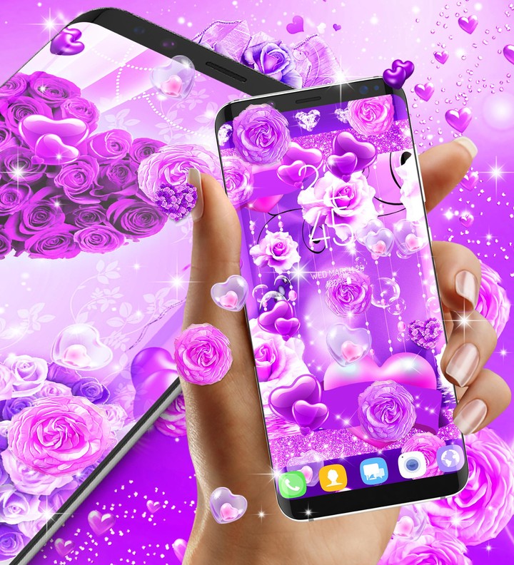 Purple rose live wallpaper screenshot image 7_Popularmodapk.com