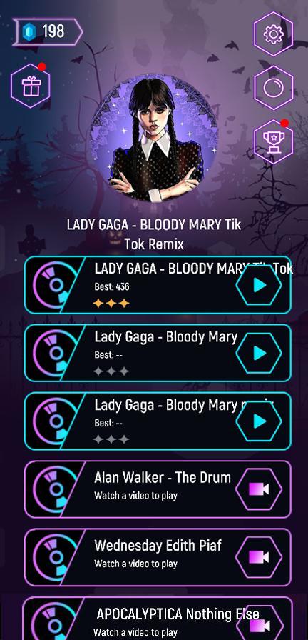 Tiles Hop: Wednesday Addams screenshot image 1_Popularmodapk.com