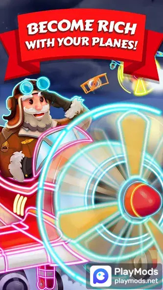 Merge Planes Neon Game Idle<span>(Free purchase)</span> screenshot image 1_Popularmodapk.com